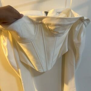 mistress rocks halter top size sml white corset with long sleeve top